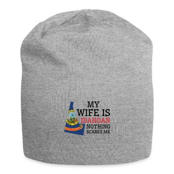 Nothing Scares Me Idahoan Wife Idaho - Jersey Beanie - heather grey - Front