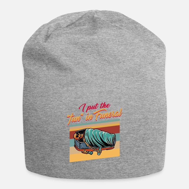 Einbalsamierhemd, ich setze den Spaß in Begräbnisskelett - Jersey-Beanie - Grau meliert