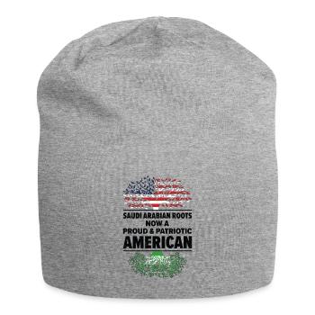 Geborener Saudi-Araber Saudi-Arabien Amerikaner - Jersey-Beanie - Grau meliert - Vorne