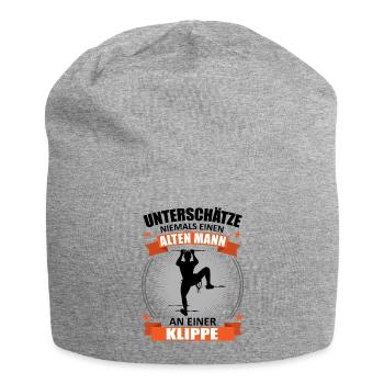 Bergsteiger Alter Mann Spruch Klettern Geschenk - Jersey-Beanie - Grau meliert - Vorne