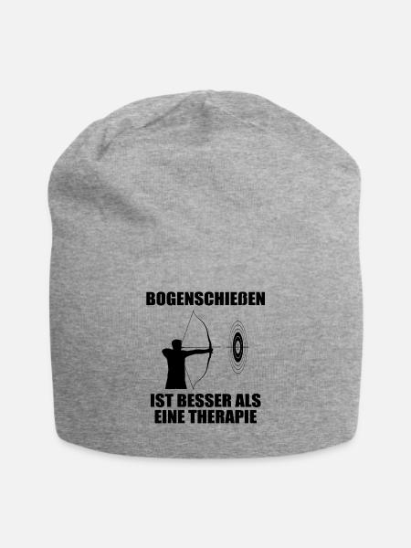 Bogenschießen Bogenschütze Spruch Geschenk - Jersey-Beanie - Grau meliert