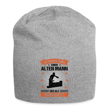 Maurer Alter Mann Spruch Herren Geschenk - Jersey-Beanie - Grau meliert - Vorne