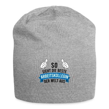 Beste Arbeitskollegin Spruch Geschenk Damen - Jersey-Beanie - Grau meliert - Vorne
