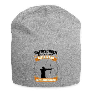 Bogenschießen Alter Mann Spruch Geschenk - Jersey-Beanie - Grau meliert - Vorne