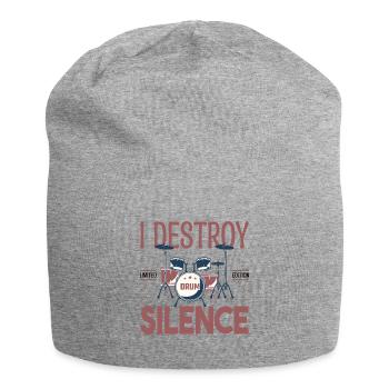 Ich zerstöre das Schweigen. Geschenkschlagzeuger, Geschenkmusiker - Jersey-Beanie - Grau meliert - Vorne