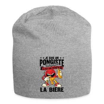 Ping Pong Humour Tennis De Table Bière - Bonnet en jersey - gris chiné - Devant