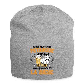 Bière Pétanque Humour - Bonnet en jersey - gris chiné - Devant