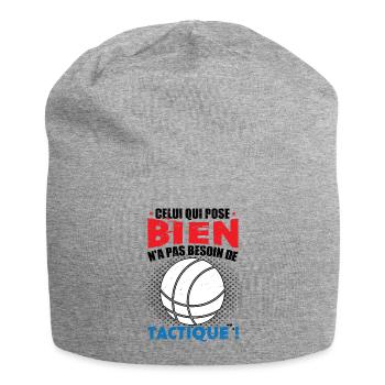 Boccia Joueur de Boules Slogan Pétanque - Bonnet en jersey - gris chiné - Devant