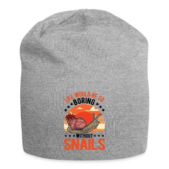 Schnecke Geschenk Weinbergschnecke - Jersey-Beanie - Grau meliert - Vorne
