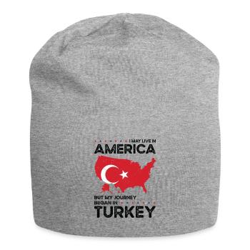 Born Turkish Turkey American USA Citizenship - Jersey Beanie - heather grey - Front