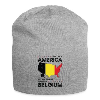 Born Belgian Belgium American USA Citizenship - Jersey Beanie - heather grey - Front