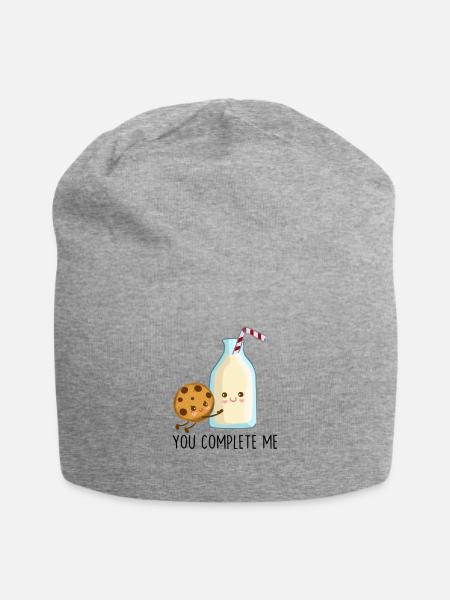 Du vervollständigst mich - Jersey-Beanie - Grau meliert