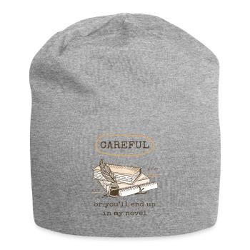 Lustiger Schriftsteller Zitat Buch Pile Art für Romanautoren - Jersey-Beanie - Grau meliert - Vorne