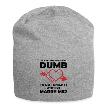Dumb Wedding Heart Couple Relationship Romance - Jersey Beanie - heather grey - Front