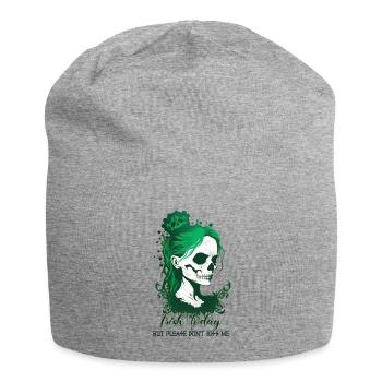 Crâne irlandais Irlande Trèfle vert Saint-Patrick - Bonnet en jersey - gris chiné - Devant