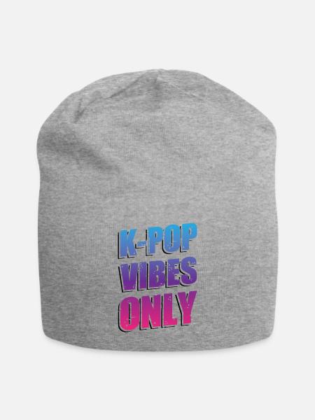 Nur K-Pop-Vibes - Jersey-Beanie - Grau meliert