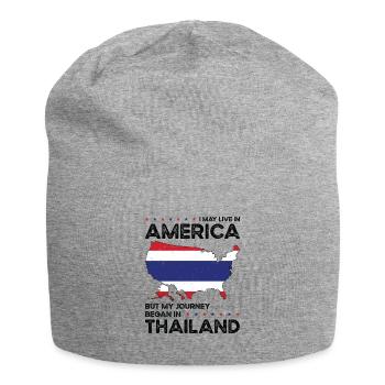 Geboren Thai Thailand Amerikanisch USA - Jersey-Beanie - Grau meliert - Vorne
