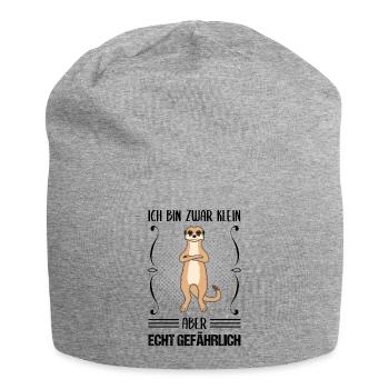 Erdmännchen Klein Aber Gefährlich Spruch Geschenk - Jersey-Beanie - Grau meliert - Vorne