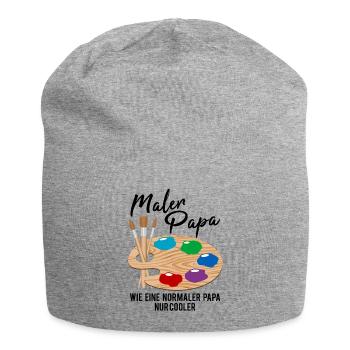 Maler Papa Malerei Kunst Künstler Spruch Geschenk - Jersey-Beanie - Grau meliert - Vorne