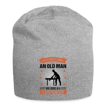 Carpenter Old Man Saying Men's Gift - Jersey Beanie - heather grey - Front