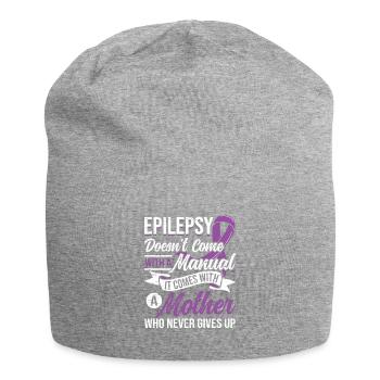 Maman Épilepsie Ruban violet Épilepsie épileptique - Bonnet en jersey - gris chiné - Devant