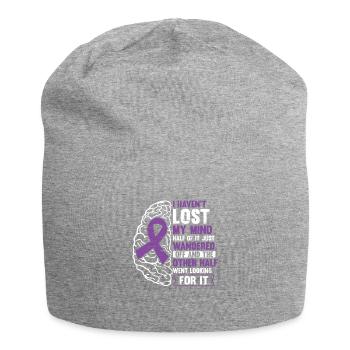 Epilepsie Purple Ribbon Epileptische Epilepsie - Jersey-Beanie - Grau meliert - Vorne