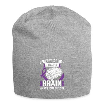 Épilepsie Cerveau Ruban violet Épileptique - Bonnet en jersey - gris chiné - Devant