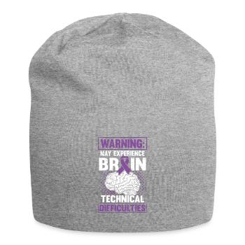Cerveau Ruban Violet Technique Épileptique - Bonnet en jersey - gris chiné - Devant