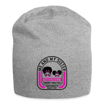 Chemise soeur, mon chignon aux cheveux bouclés et moi - Bonnet en jersey - gris chiné - Devant