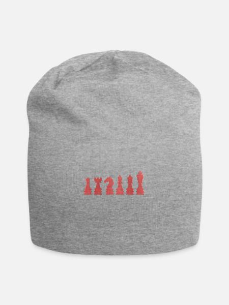 Schach - Jersey-Beanie - Grau meliert