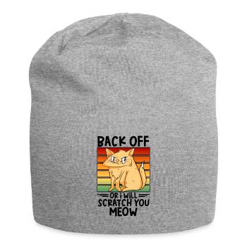 Mean Cat Pet Angry Feline Cat Pet Owner Kitten - Jersey Beanie - heather grey - Front