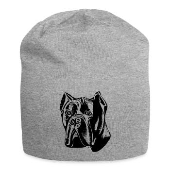 Cane Corso - Jersey-Beanie - Grau meliert - Vorne