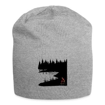 Natur Wildnis Lagerfeuer Romantik Einsamkeit Natur - Jersey-Beanie - Grau meliert - Vorne