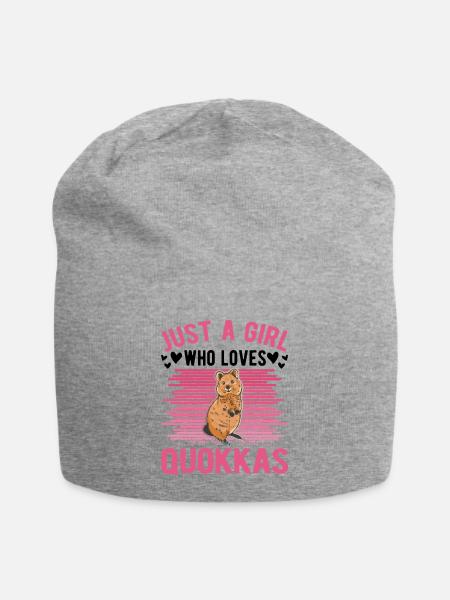 Quokka Mädchen Kurzschwanzkänguru - Jersey-Beanie - Grau meliert