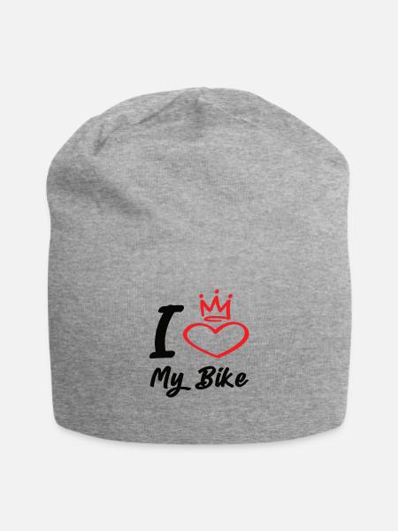 I Love My Bike - Jersey-Beanie - Grau meliert