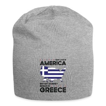 Born Greek Greece American USA Citizenship - Jersey Beanie - heather grey - Front