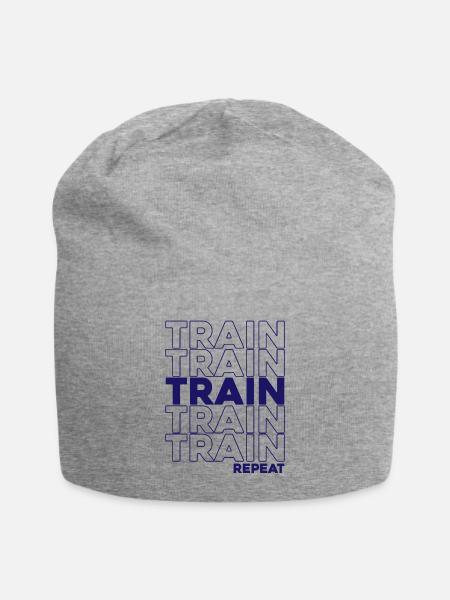 Train Train Train Repeat Workout Edition - Jersey-Beanie - Grau meliert