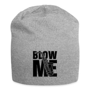 Blow Me Saxophone Wind Instrument Saxophonist - Jersey Beanie - heather grey - Front