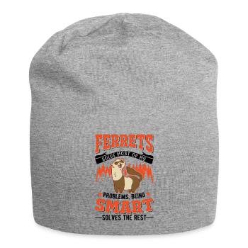 Frettchen Liebhaber Ferret Geschenk - Jersey-Beanie - Grau meliert - Vorne