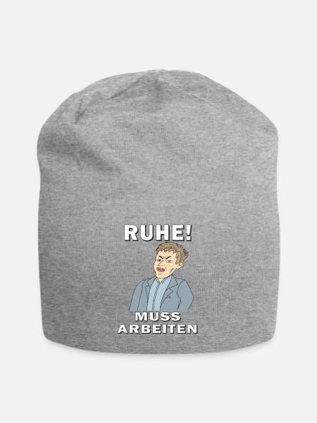 RUHE MUSS ARBEITEN - Jersey-Beanie - Grau meliert