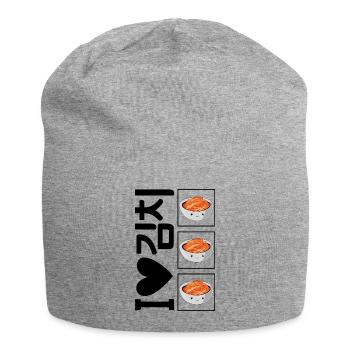 Chemise Corée, 김치 I Love Kimchi Hangul Tee, Coréen - Bonnet en jersey - gris chiné - Devant