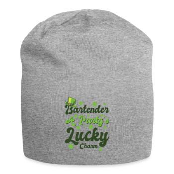 Barman de feuilles de trèfle de la Saint-Patrick - Bonnet en jersey - gris chiné - Devant