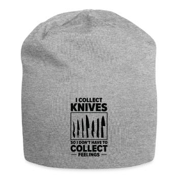 Messersammler Messer Sammeln - Jersey-Beanie - Grau meliert - Vorne