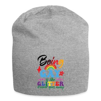 Schwul sein - Jersey-Beanie - Grau meliert - Vorne