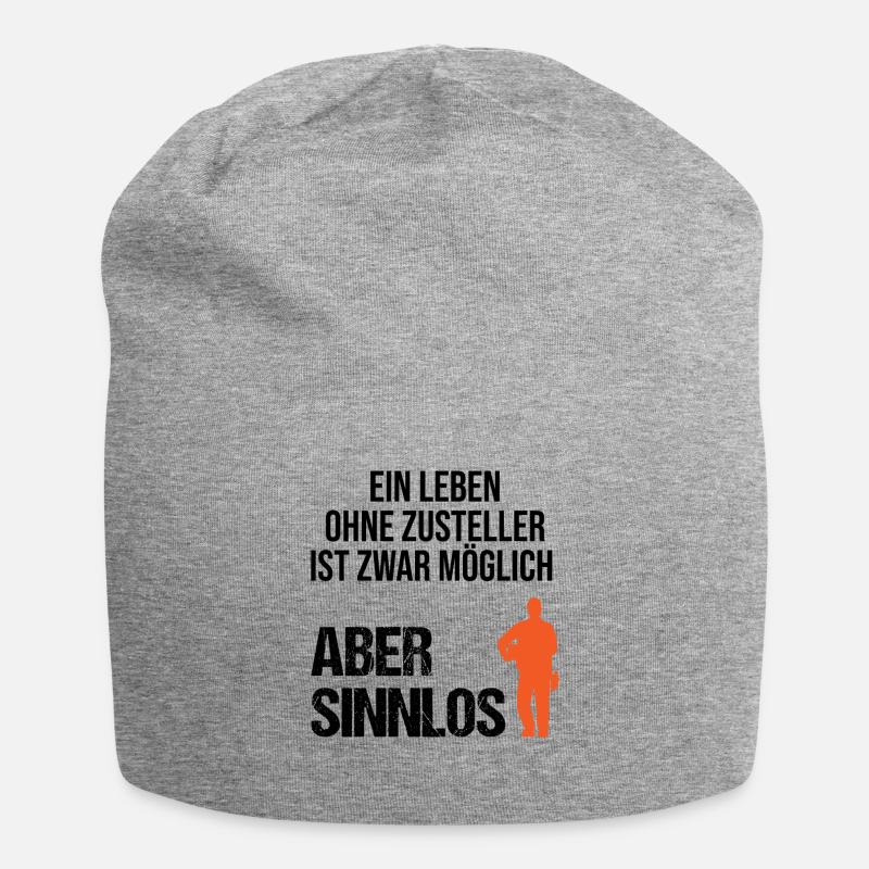 Postbote Zusteller Spruch Briefträger Geschenk - Jersey-Beanie - Grau meliert