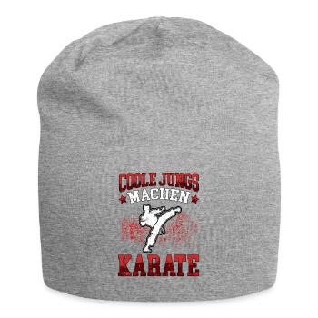 Coole Jungs Karate Karateka asiatischer Kampfsport - Jersey-Beanie - Grau meliert - Vorne