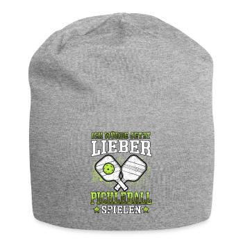 Pickelball würde lieber Pickleball spielen - Jersey-Beanie - Grau meliert - Vorne