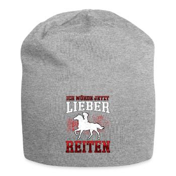 Lieber Reiten auf Pferd Reiter Reiterin - Jersey-Beanie - Grau meliert - Vorne