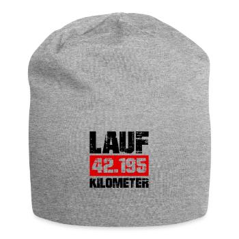 Run 26.2 mile marathon challenge - Jersey Beanie - heather grey - Front