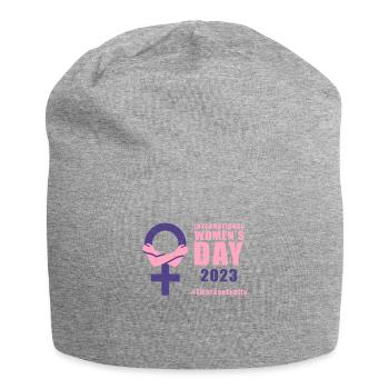 International Women's Day 8 March #EmbraceEquity - Jersey Beanie - heather grey - Front